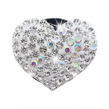 Зажим для воздуховода со стразами, автомобильный диффузор духов, блестящие кристаллы в форме сердца, зажим для диффузора на воздуховод автомобиля, украшения для автомобиля, аксессуары белый