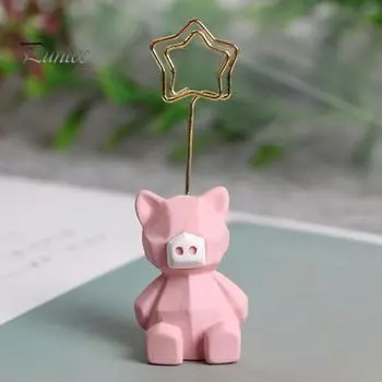 Зажим для заметок, милое животное, металлическая звезда, держатель для скрепки для фотобумаги, настольная именной подставка для карточек, свадебные сувениры, декор для рабочего стола, подарок на день рождения синий
