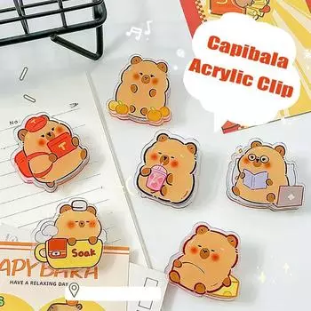 Зажим для заметок с героями мультфильмов, зажим для запечатывания закусок Capibala, высококачественный зажим для тестовой бумаги 1#