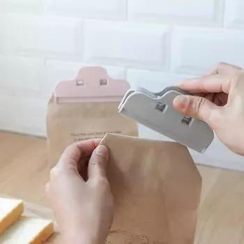 Зажим для запечатывания пакетов для сухофруктов, большой зажим для закусок, влагостойкий пластиковый запайщик пакетов, зажим для закусок серый