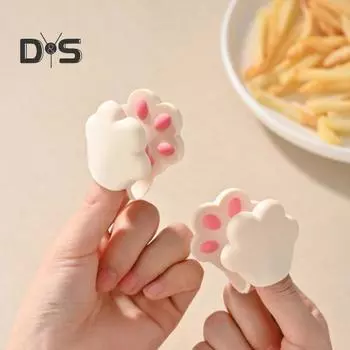 Зажим для защиты от ожогов «кошачья лапка», термостойкие кулинарные рукавицы, маслостойкая прихватка, зажим для герметизации пищевых пакетов для кухни бежевый