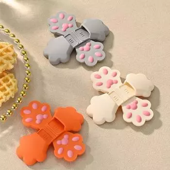 Зажим для защиты от ожогов «кошачья лапка», термостойкие кулинарные рукавицы, маслостойкая прихватка, зажим для герметизации пищевых пакетов для кухни оранжевый