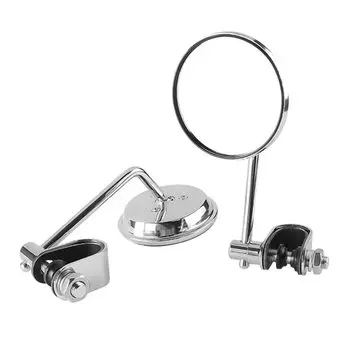 Зажим для зеркала, ручка для зеркала мотоцикла, зажим для круглого зеркала Harley Chopper Bobber, левое и правое, комплект из серебристого Yuumo+