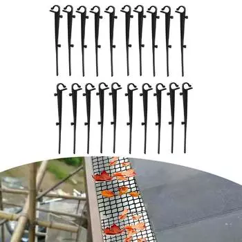 Зажим для желоба, 20 шт., черные желоба с плоской крышей, сохраняйте чистоту