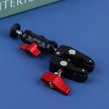 Зажим из алюминиевого сплава с двойной шаровой головкой Magic Arm Clamp 1/4 3/8 отверстие для телефона видео крепление камеры монитора светодиодная подсветка микрофона A