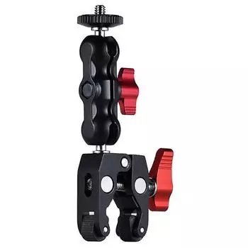 Зажим из алюминиевого сплава с двойной шаровой головкой Magic Arm Clamp 1/4 3/8 отверстие для телефона видео крепление камеры монитора светодиодная подсветка микрофона