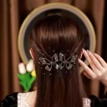 Зажим-краб для волос «Бабочка» Пружинный зажим Женский Легкая роскошь Заколка Задняя часть головы Темперамент Прямоугольные аксессуары для волос для девочек