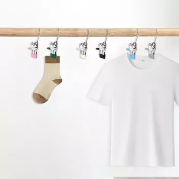 Зажим-крючок из нержавеющей стали, пластиковый зажим-крючок, крючок, не оставляющий следов, вращающаяся прищепка из нержавеющей стали One Size чёрный