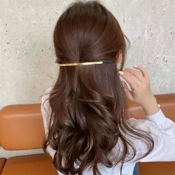 Зажим металлический горизонтальный зажим простой зажим для волос в корейском стиле женские аксессуары для волос нерегулярные A золотой