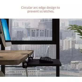 Зажим на лотке для клавиатуры под столом. Выдвижная платформа. Регулируемый по высоте ящик для клавиатуры 20,5 x 9,8. белый