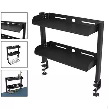 Зажим на полке стола над или под полками стола Легко устанавливаемое настольное хранилище 24cmx44cmx15.5cm_1 Tier