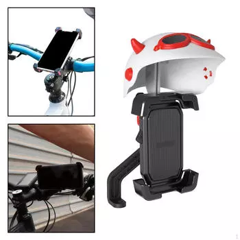 Зажим на руль для крепления телефона на велосипеде с мини-шляпой, стабильный держатель для мотоцикла для скутера Black Base Red Hat