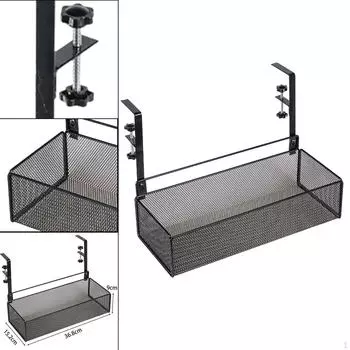 Зажим на столе под боковой стойкой для хранения Многоцелевой настольный подвесной органайзер для чёрный