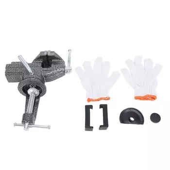 Зажим на верстачных тисках 60 мм Ширина губок 65 мм Открытие 62 мм Диапазон зажима стола Вращение на 360 градусов Основание W