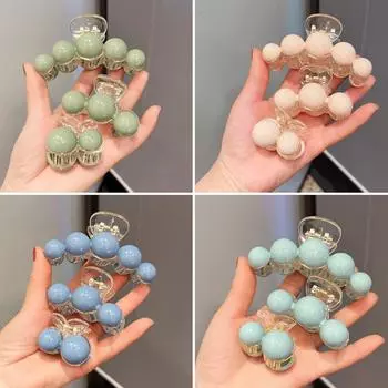 Зажим с жемчугом, размер заколки на затылке, зажим в виде акулы, женская сетчатая красная заколка для волос, головной убор, открытка для волос