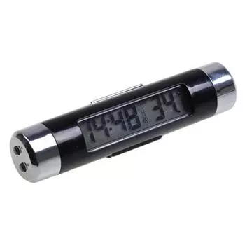 Зажимной ЖК-автомобильный термометр, автомобильные цифровые часы, электронная подсветка дисплея