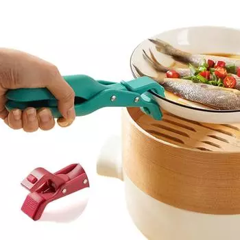Зажимы-держатели Щипцы-держатели для мисок с защитой от ожогов Зажимы для кастрюль для перемещения горячих плит Миски для пиццы Противень для кухни Домашний ресторан красный