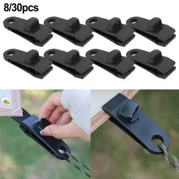 Зажимы для брезента, 8/30 шт., черные комплекты для кемпинга и туризма 30pcs