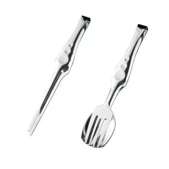 Зажимы для еды из нержавеющей стали Кухонные принадлежности Общественные ложки Бытовые ложки Палочки для еды Сервировка Общественные палочки для еды Зажимы для ложек