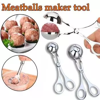 Зажимы для фрикаделек из нержавеющей стали Инструмент для приготовления фрикаделек Непригораемые фаршированные мясные шарики Рыбные шарики Форма для рисовых шариков Кухонные гаджеты Small-1pc