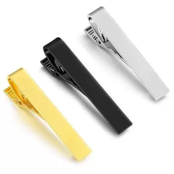 Зажимы для галстука для мужчин, роскошный простой зажим для галстука, однотонный галстук для свадьбы, годовщины, бизнеса золотой