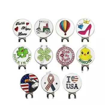Зажимы для кепок для гольфа Марка магнитная круглая монета Зажим для бейсболки с меткой для гольфа