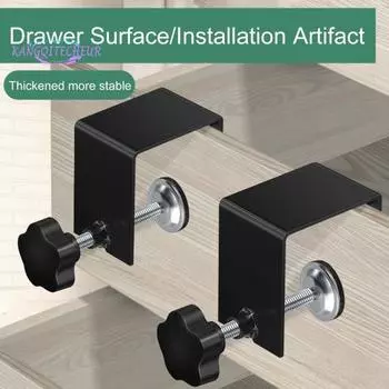 Зажимы для крепления ящика, 2 шт., нержавеющие, прочные, несущие нагрузку, противоскользящая конструкция, зажимы для установки передней панели ящика, инструменты для деревообработки серебряный