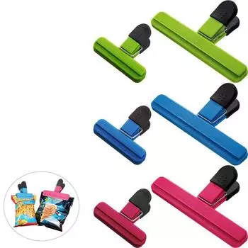 Зажимы для пакетов для чипсов Пластиковые зажимы для пищевых продуктов разных размеров Плотно закрывающиеся зажимы для пищевых продуктов для пакетов красный
