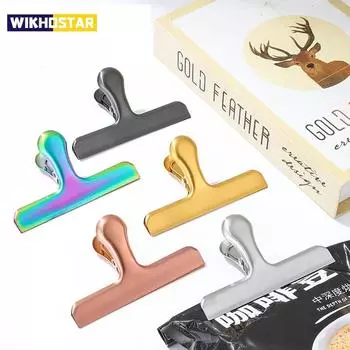 Зажимы для пакетов из нержавеющей стали для пищевых продуктов, прочные металлические серебряные зажимы для пищевых продуктов, зажимы для офисной бумаги, герметичные зажимы для закусок S серебряный