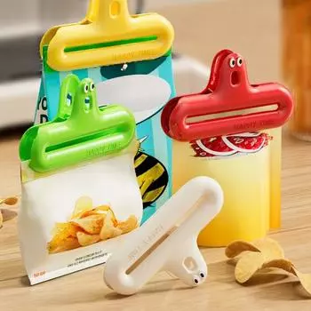 Зажимы для пакетов с чипсами Yousheng 4,7 дюйма, бумажные зажимы для пакетов с закусками, прочные уплотнительные ручки, цветной запайщик пакетов для закусок и чипсов зелёный