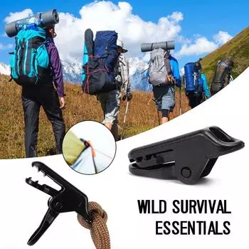 Зажимы для палаток, пластиковые зажимы для брезента, зажим «крокодил», крючок для затягивания холста, инструмент для крепления якоря, аксессуары для уличных палаток для кемпинга чёрный