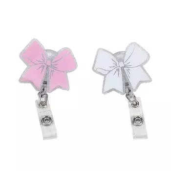 Зажимы для рабочих карточек, нагрудная карточка с бантом, выдвижная катушка для бейджа, зажим для бейджа медсестры, держатель больничного бейджа, зажимы для удостоверения личности, доктор, студенты розовый