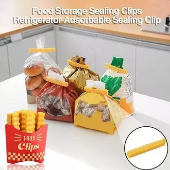 Зажимы для сохранения свежести картофеля фри Уплотнители пакетов Магнит на холодильник Зажимы для пакетов Зажимы для уплотнения пищевых продуктов Закуски 12pcs