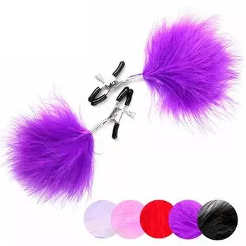 Зажимы для сосков в виде перьев - секс-игрушка для мужчин, женщин и пар - извращенная игра с бондажом - используется для зажима или щекотки - доминантный