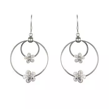 Зажимы для ушей без пирсинга, роскошные серьги-кольца с цирконием и цветком для женщин, круглые серьги-манжеты для свадебной вечеринки, ювелирные изделия золотой