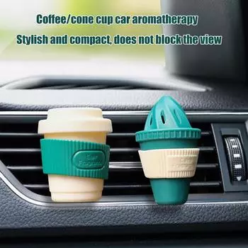 Зажимы для вентиляционных отверстий кофейных чашек Зажимы для вентиляционных отверстий автомобильных диффузоров кофейных чашек Симпатичное украшение для аромата кофейной чашки Красочные аксессуары для вентиляционных отверстий Освежители