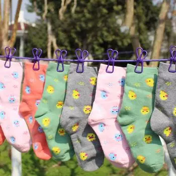 Зажимы для вешалок для брюк Стирка белья с веревкой для сушки белья 12 фиолетовый