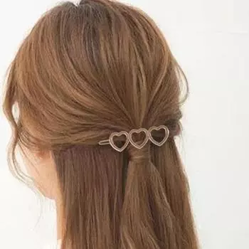 Зажимы для волос из цинкового сплава, головные уборы, шпильки в форме сердца, женские заколки, заколки в корейском стиле, аксессуары для волос серебряный