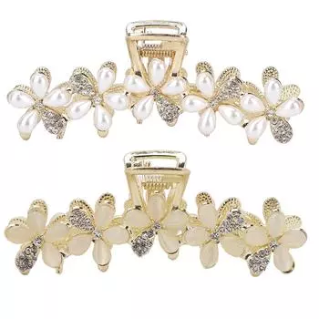 Зажимы для волос из сплава ABS, зажимы для волос, нескользящие зажимы для волос, аксессуары для волос для женщин White