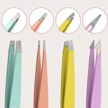 Зажимы для выщипывания волосков с наклонным и острым кончиком Зажимы для бровей Щипцы для выщипывания тонких волосков Триммер для бровей Пинцет для бровей light green