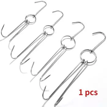 Зажимы из нержавеющей стали для говядины, мяса, утки, гуся, индейки, крючки для жареной утки, бекона, вешалка для хранения барбекю, крючок для хлеба, инструменты, аксессуары 1