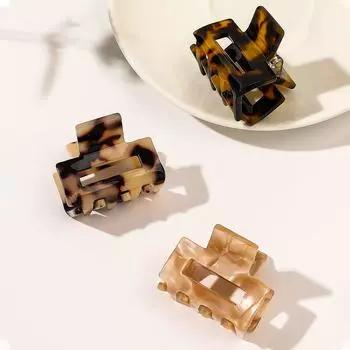 Зажимы-крабы для волос, 3 штуки, заколки под черепаху, прямоугольные зажимы 1,34 дюйма, модные маленькие заколки для волос для женщин Size fits all
