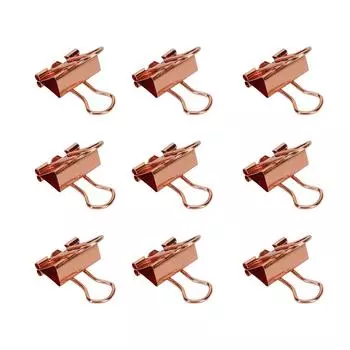 Зажимы металлические полые с длинным хвостом маленькие зажимы для бумаги для документов билетов золотые 12 шт.