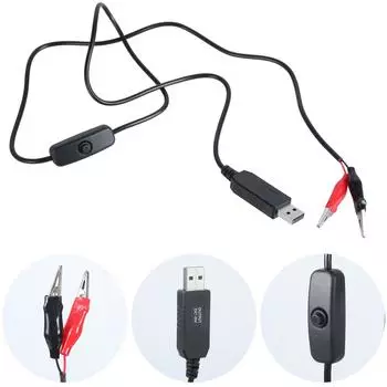 Зажимы типа «крокодил» USB-вход 5 В 2 А на выход 9 В 0,6 А, адаптер питания, кабель для камеры безопасности и беспроводных маршрутизаторов