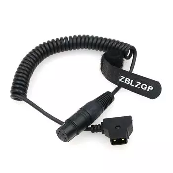 ZBLZGP Blackmagic URSA Mini Pro Camera Tvlogic Monitor ROLAND EDIROL R88 D Tap Male to XLR 4 Pin Female Power Cable Coiled 4.6K LVM-170A (Прямой,