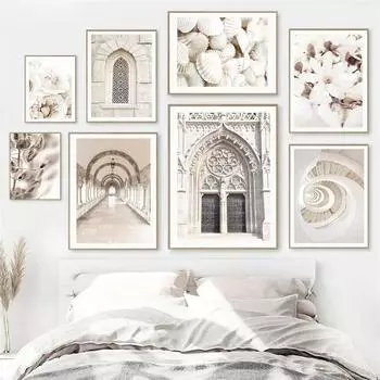 Здание мечети, холст, картина, исламская каллиграфия, постер, тростниковая ракушка, пейзаж, настенный художественный принт, скандинавские фотографии, декор для гостиной 21x30cm No Framed