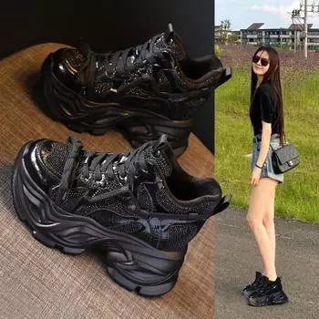 ZDW5210-1 Женские высокие бархатные папины кроссовки на толстой подошве для осени/зимы 2024 г. 38