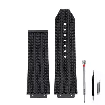 [Zealbeaty] силиконовый ремешок для часов Hublot, мужской классический каучуковый браслет для часов 25*19 мм, совместим с (Ромбовидный узор)
