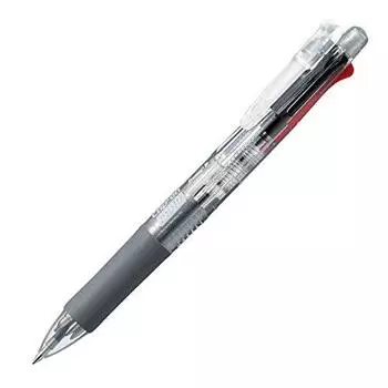 Zebra B-B4SA1-C Multi-Functional Pen, 4 Colors + Sharp Clip-On Multi, Transparent, 10 Pieces