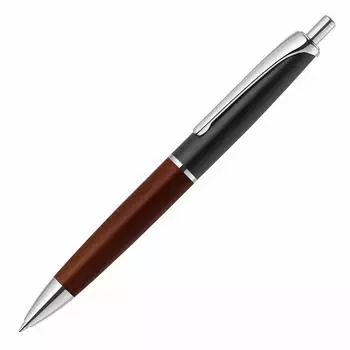 Zebra Ballpoint Filler Knock Oil-Based Pen, Wood, Type, 0.7 Inch, Black, P-BA76-WDBK